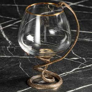 A set of glasses for cognac "Charente. Snake" for 2 persons